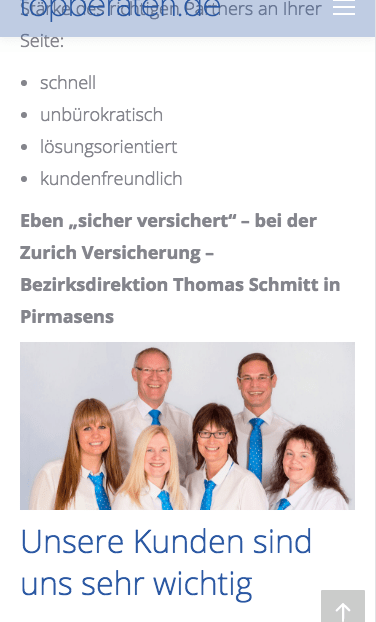 Website Bezirksdirektion - Thomas Schmitt Mobile-Ansicht