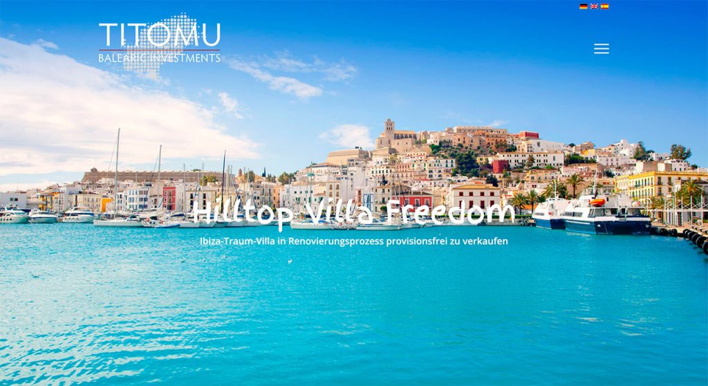 Immobilien-Website für TITOMU Balearic Investments